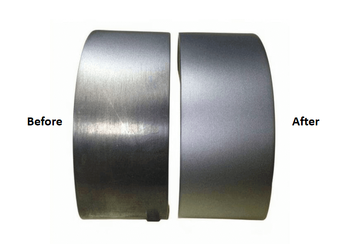 Comparison of sandblasting before and after